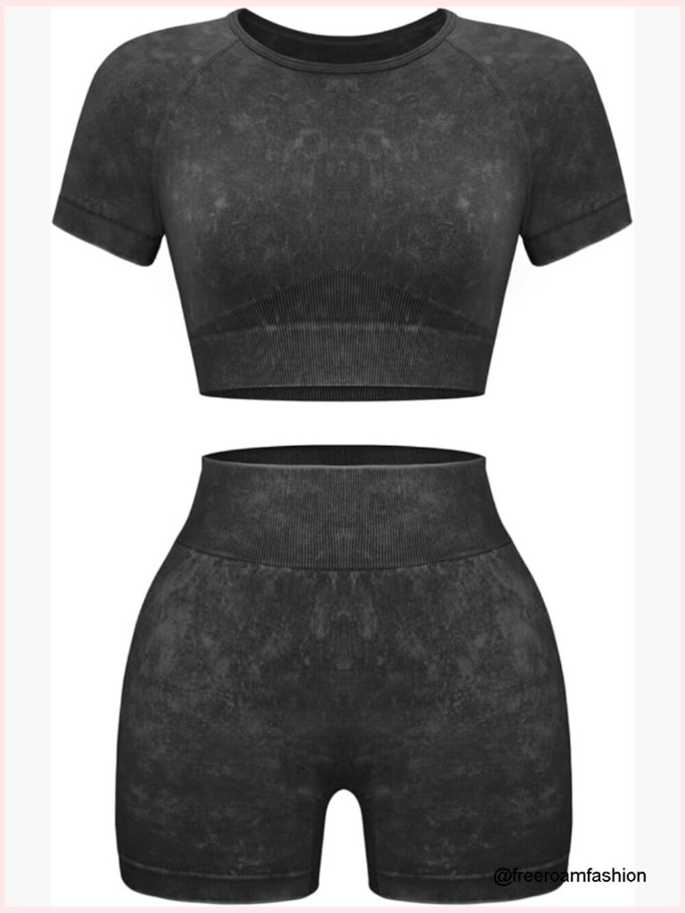 Seamless 2 Piece Workout Set - Crop Top & Shorts